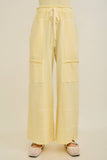 BEST Mineral Wash Wide leg Cropped pants HP5524 : Olive / S-M-L / 2-2-2
