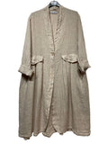 1142 SPRING SUMMER CLOTHING LINEN JACKET: MUSTARD