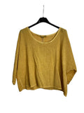 TOP 3791 90% COTTON 10% LINEN: MOUTARDE