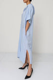 Short Dresses in 100% Linen REF. 1493: Sky Blue / Unique