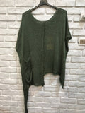 Asymmetrical cotton sweater with decorative knot 1516 100% cotton: Beige