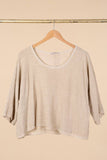 TOP 3791 90% COTTON 10% LINEN: Beige