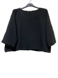 1973 women's crop top in cotton-linen,: CARBON