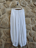 REF30581 BALLOON STYLE TROUSERS 100% LINEN: Khaki