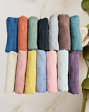 JC021037 Soft Crinkle Gauze Scarf – Boho Lightweight Shawl, Vintage Washed Wrap with Raw Fringe Edges: Black
