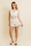 Boho Crochet Lace Trim Long Back Vest - Summer Fave: Olive