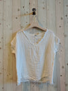 REF 11998 100% LINEN FRINGED BLOUSE.: BLANK