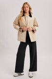 CORDUROY BUTTON DOWN BARN COAT INNER PLAID: CAMEL / S