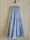 REF 80212 100% LINEN SKIRT: SOFT BLUE