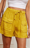 Short in 100% Linen REF. 8570: Navy
