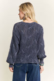 CESW4190- RIBBED TEXTURED KNIT SWEATER: KHAKI / S-M-L(2-2-2)