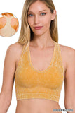 ..SI-23946 Washed Rib V-neck Racerback Seamless Crop Tank 0606: LTTEAL-157126 / L/XL