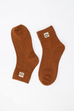 Happy Feet Embroidered Socks 🙃 - Fun Vibes: Rust