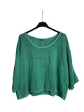 TOP 3791 90% COTTON 10% LINEN: MOUTARDE