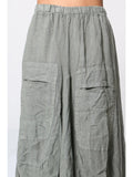 Skirt in 100% linen REF. 7199: Gris Anthracite / Unique