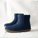 BIDI Unisex Felt Slipper Boot EU37-EU45: Navy Blue / EU37 (UK4)