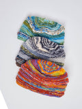 Multi color Wool & Silk Beanie. CH55: Multi-Colored