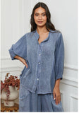 100% Linen Shirt REF. 9230: Navy