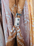 Rose Gold Metallic Leather Bandana Slide