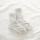 JANA Cable Knit Lined Wool Slipper Socks S/M/L: Forest Green UK3-5