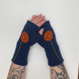 Gloves-California Poppy: Orange on Blue