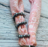 Navy Pearls Bandana Stretch Charm  