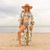 Cotton Kimono Robe - GREEN OWL