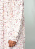 Speckled Shawl Collar Long Sleeve Knit Cardigan: Natural/Berry / M/L