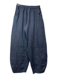 8048 LINEN TROUSERS WITH STRUCTURED PANELS: PERSIMMON