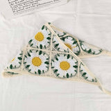 Cherry Strawberry Floral checkered Crochet Bandana -56colors: Flower12