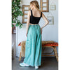WASHED 3D POCKET SLOUCHY WIDE LEG PANTS: SLATE / S-M-L(2-2-2)