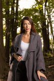 Comfy Oversized Waffle Knit Collared Jacket: Camel