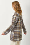 60383 Double Breast Plaid Jacket: Maple Mix / L