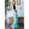 WASHED 3D POCKET SLOUCHY WIDE LEG PANTS: SLATE / S-M-L(2-2-2)