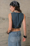 DENIM VEST S10471: DARK DENIM / MEDIUM\