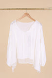 61113 100% COTTON SWEATER: White