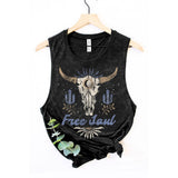FREE SOUL GRAPHIC TANK TOP: MINERAL VINTAGE BLUE / S-M-L-XL(1-2-2-1)