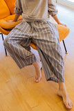 WIDE STRIPE LEG PANTS: Natural Combo / S-M-L(2-2-2)