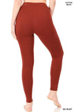 Premium Cotton Full Length Moto Leggings: EGGSHELL / 1-2-2-1(S-M-L-XL)