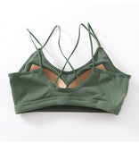 Soft Breathable Cotton Padded Bra Bralette crop top: Green / M