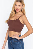 ,.SI-22427 FITTED REMOVABLE BRA CUP TWISTED BACK CAMI: BRN-sepia-133946 / L