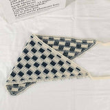 Cherry Strawberry Floral checkered Crochet Bandana -56colors: Flower26