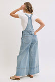 DENIM OVERALL WIDE-LEG JUMPSUIT : DENIM BLUE / Contemporary / L