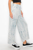 BEST Mineral Wash Wide leg Cropped pants HP5524.: S-M-L / 2-2-2 / Silver Grey