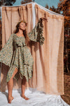 Hippie Bohemian Fairy Dress, Elastic Fairy Skirt: Green / Forest Fairy / Sleeveless Dress Only / PLUS