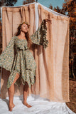 Hippie Bohemian Fairy Dress, Elastic Fairy Skirt: Green / Forest Fairy / Sleeveless Dress Only / PLUS
