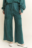 BEST Mineral Wash Wide leg Cropped pants HP5524 : Olive / S-M-L / 2-2-2
