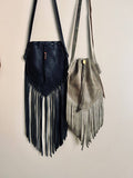 Dakota Leather Fringe Crossbody, Fringe Bags, Leather Bag: Rustic Caramel / Earthy