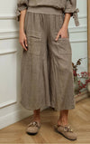 100% linen trousers REF.30235: Light Grey / Unique