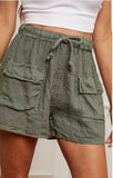 Short in 100% Linen REF. 8570: Navy